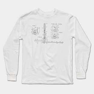 Foldable Highway Warning Signals Vintage Patent Hand Drawing Long Sleeve T-Shirt